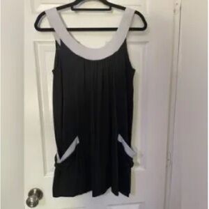 Black and White Sleeveless Dress